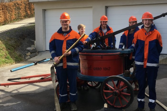 Historische Feuerwehrspritze wieder instand gesetzt.